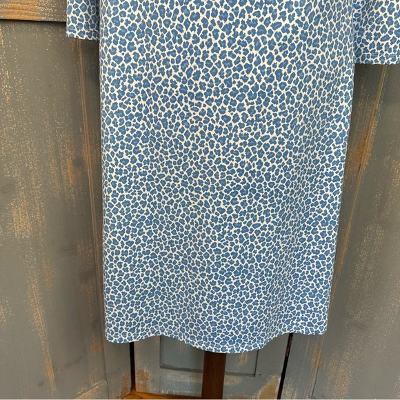 J. McLaughlin Faux Wrap Panama Dress Blue Cheetah Sz XL - Picture 6 of 16